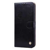 Business Style Oil Wax Texture Horizontal Flip Leather Case, with Holder & Card Slots & Wallet
